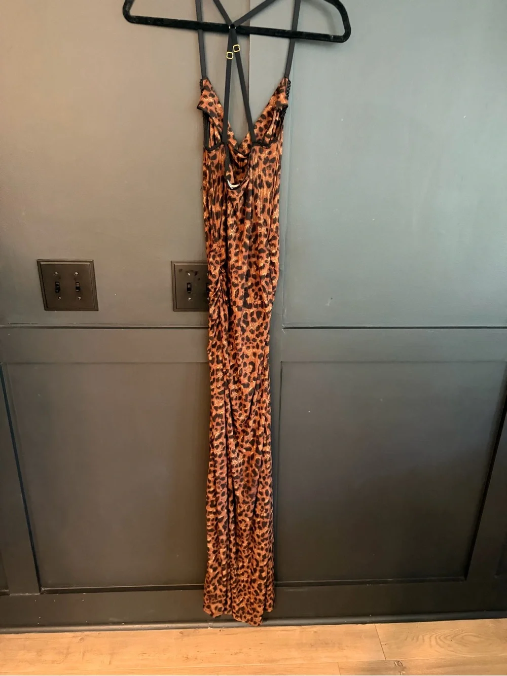 Free People Leopard Print Maxi Dress in Brown and Black